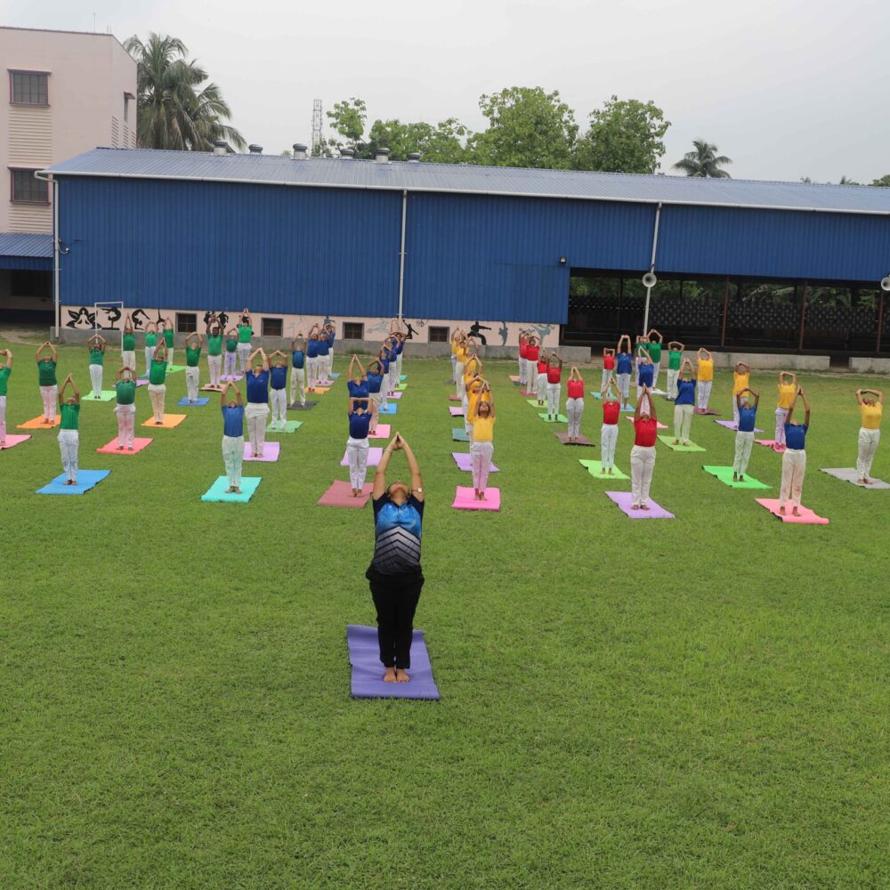 yoga day hostel students 4